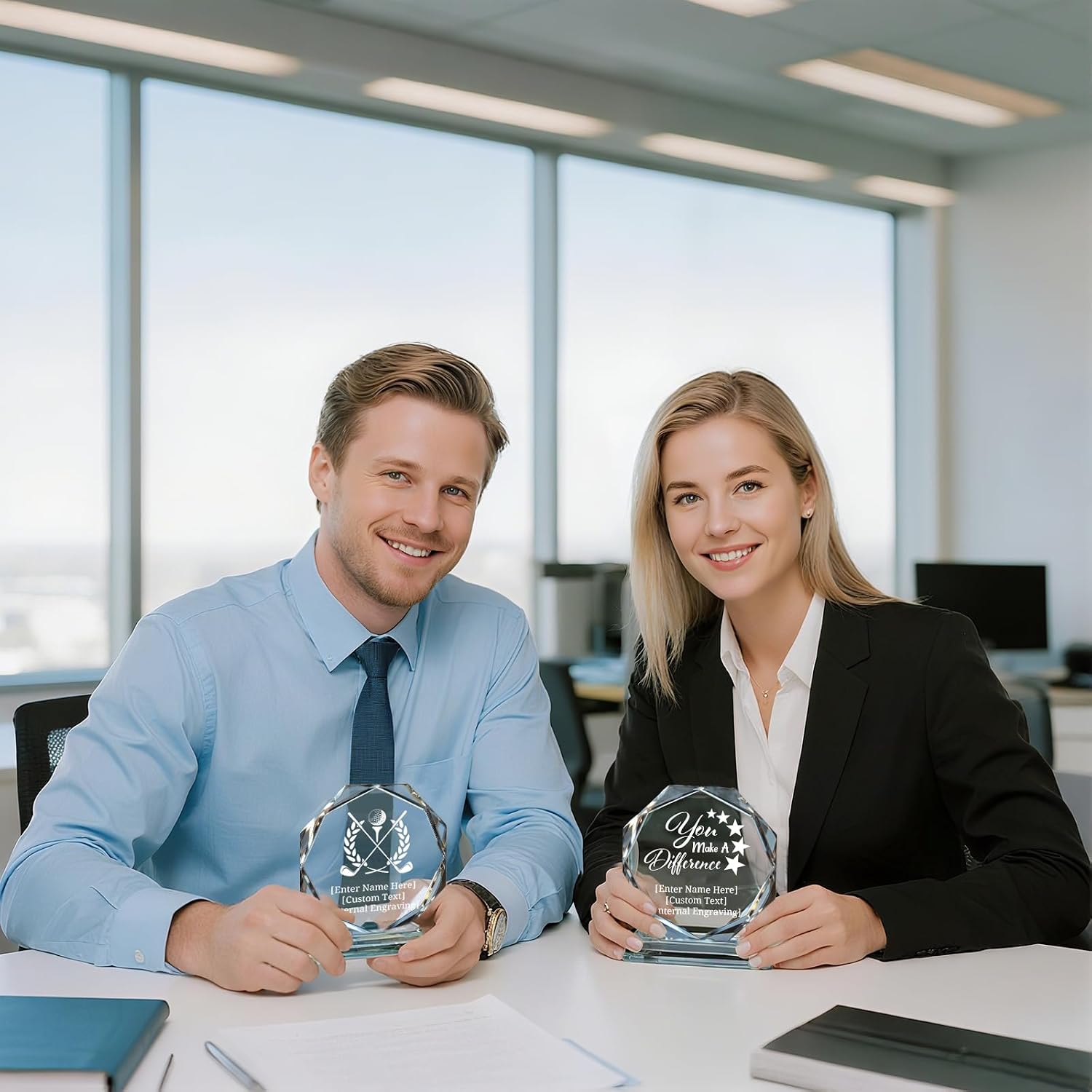 Custom Crystal Awards and Trophies – Personalized Engraved Glass Plaques for Employee Recognition, Appreciation