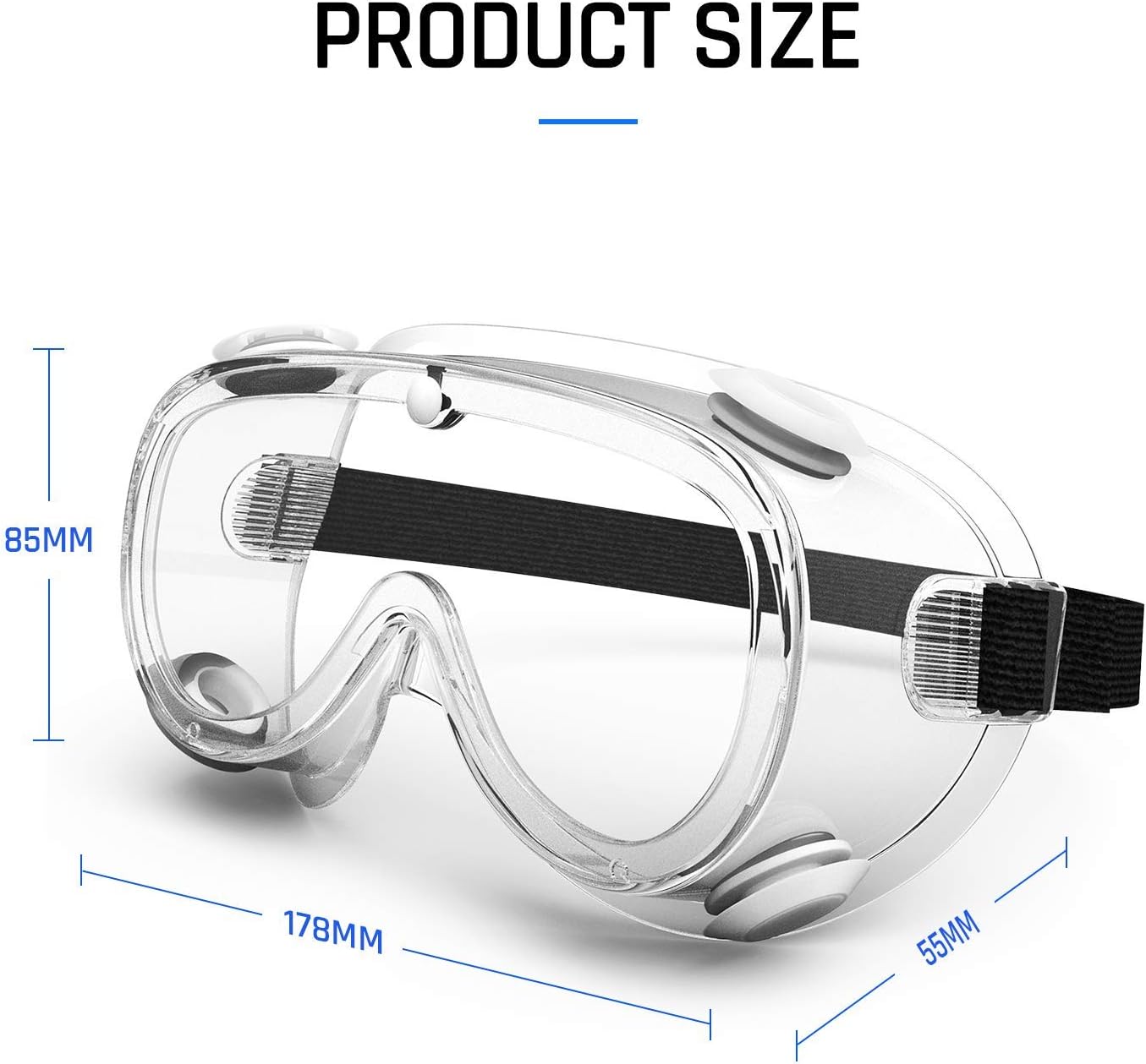 Safety Goggles Medical Goggles Fit Over Eyeglasses Anti-Fog Safety Glasses Clear Lab Goggles chemistry Protective