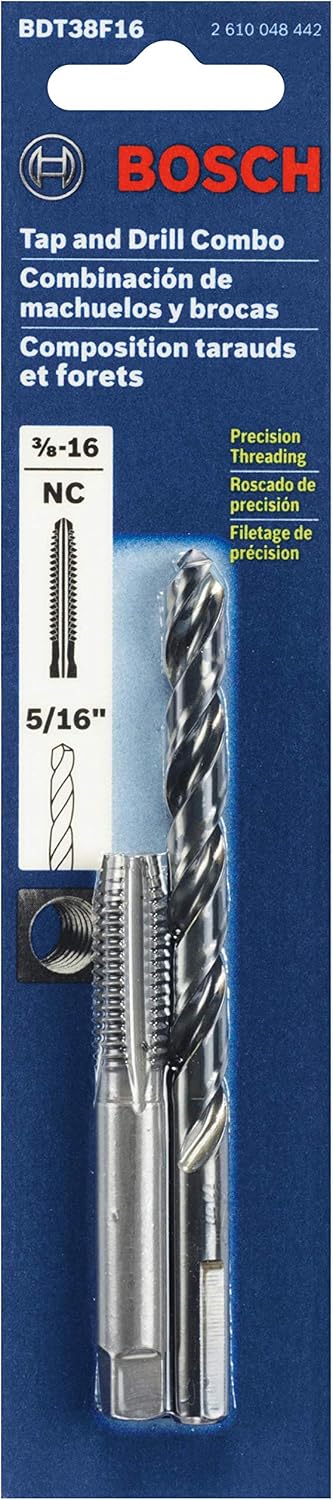 Bosch BDT38F16 3/8-16 Plug Tap and 5/16 in. Drill Bit Combo Set