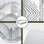 30 Pack Disposable Aluminum Pans With Lids, 10x7.5 And 7.3x5.3 Square 6.9x4.3 Square Combo Set, Disposable Baking and