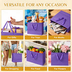 12 Pack Large Purple Gift Bags with Handles & 24 Tissue Papers