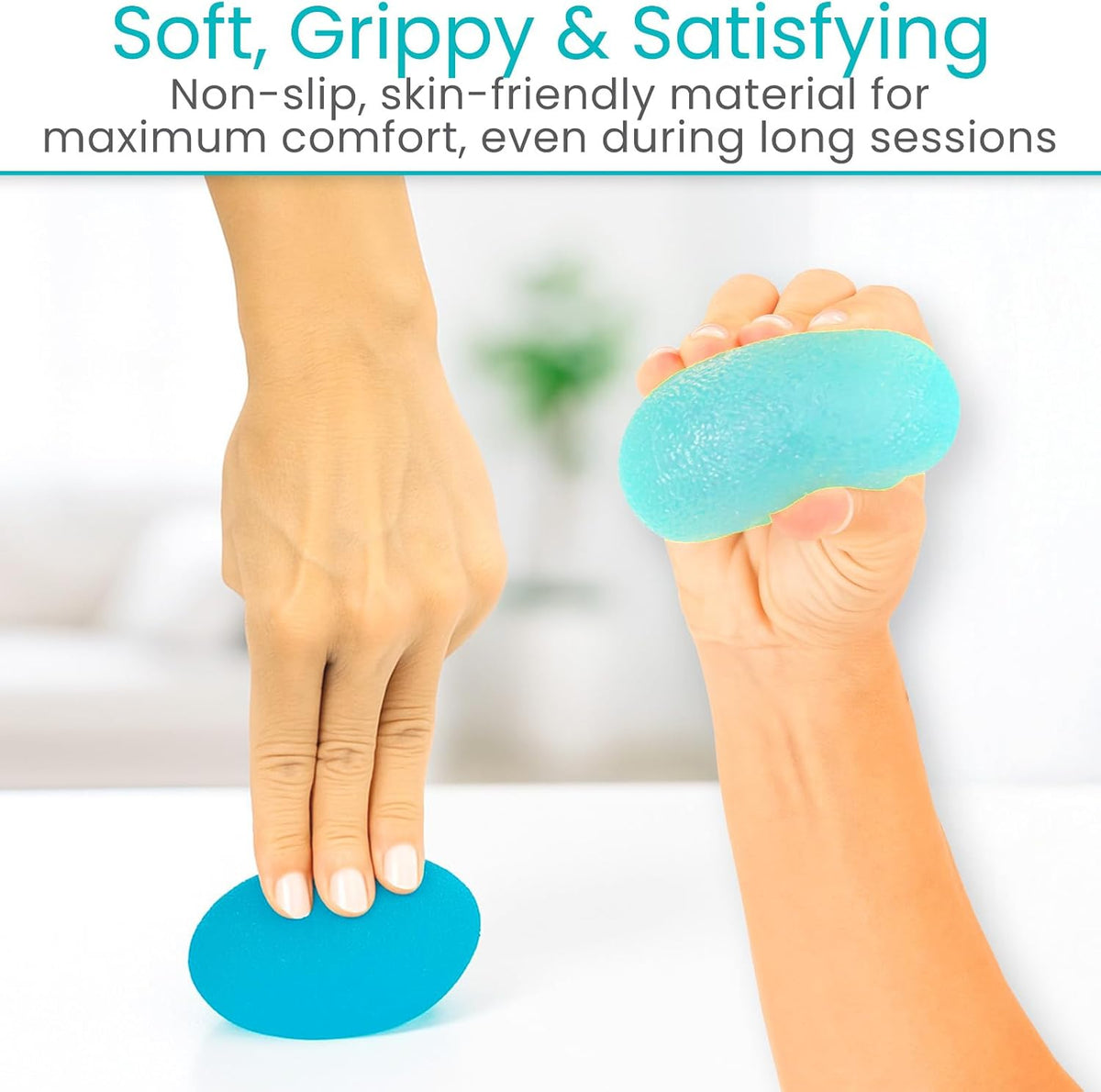 Squeeze Balls for Hand Therapy Set (4 Pack) - Grip Strengthener
