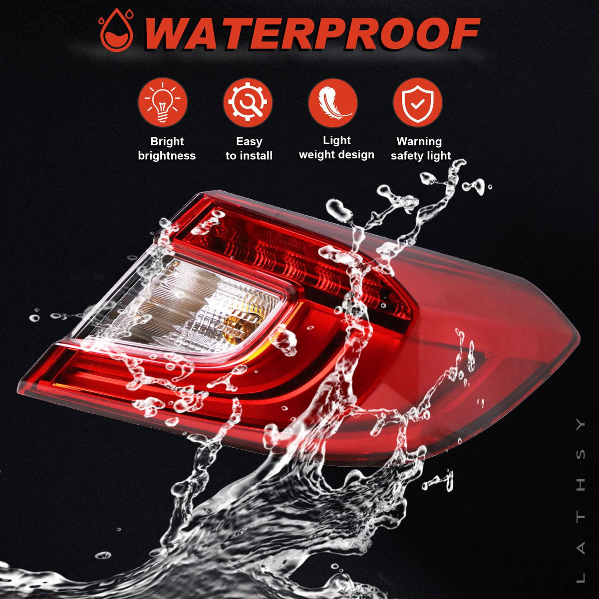 LED Tail Light Compatible With 2018-2022 Honda Accord Sedan Outer Passenger