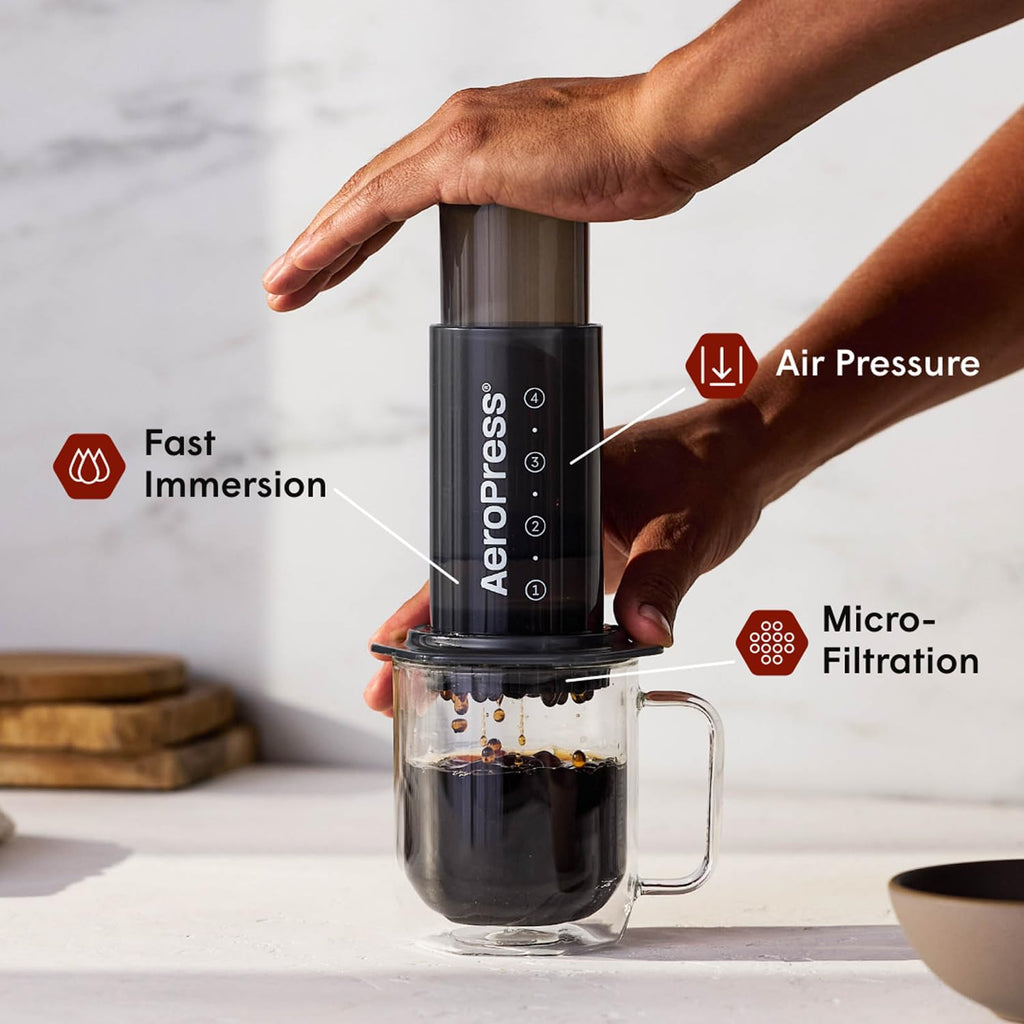 Original Coffee Press - All-in-One French Press, Pour-Over & Espresso Style Manual Brewer, 2 Min Brew for Less