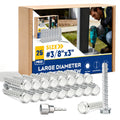 3/8" x 3" Large Diameter Concrete Screw 25 Pack - Heavy Duty Concrete Anchors, Masonry Screws for Brick, Block, Wood