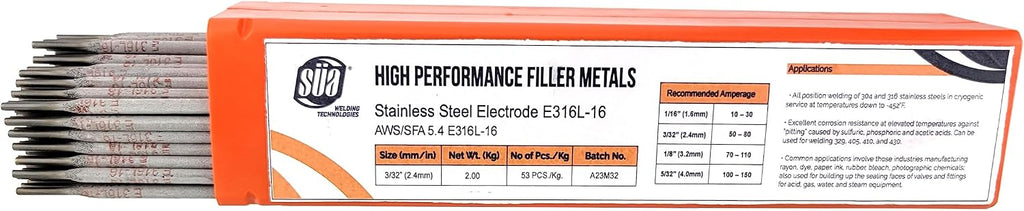 E316L-16 - Stainless Steel Welding Electrode - 12" x 3/32" (4.4 LB)