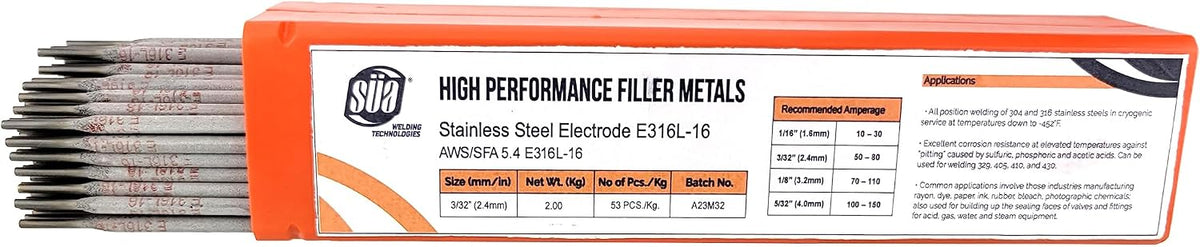 E316L-16 - Stainless Steel Welding Electrode - 12" x 3/32" (4.4 LB)