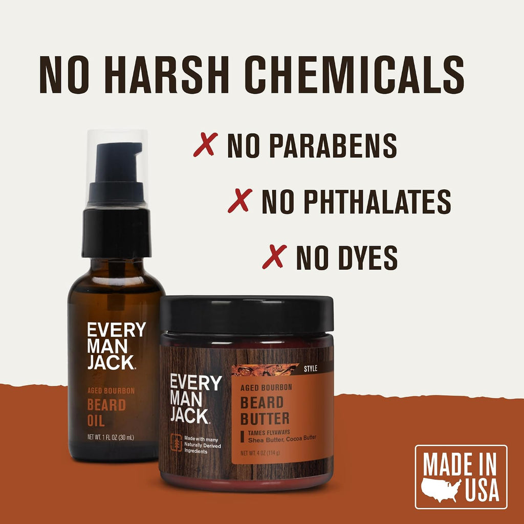 Hydrating Beard Oil & Butter for Men, Aged Bourbon | Condition, Soften & Style Dry Beard & Scruff, Naturally Derived