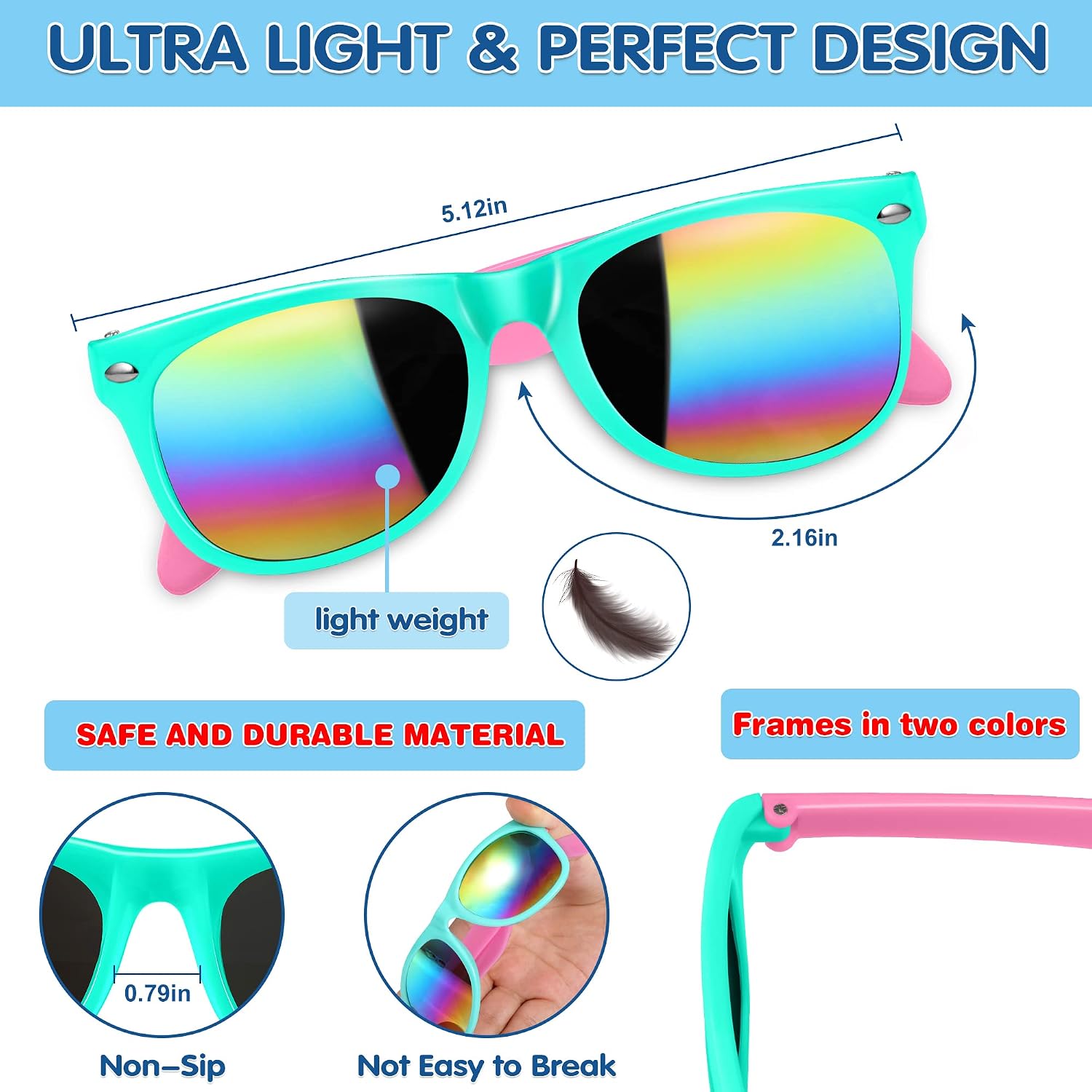 Kids Sunglasses Bulk Party Favors, 12Pack Valentines Day Gifts UV 400 Protection Neon Sunglasses for Boys and Girls