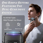 Electric Foil Shaver for Men,Compact 3D Floating Shaving Heads,Pewter