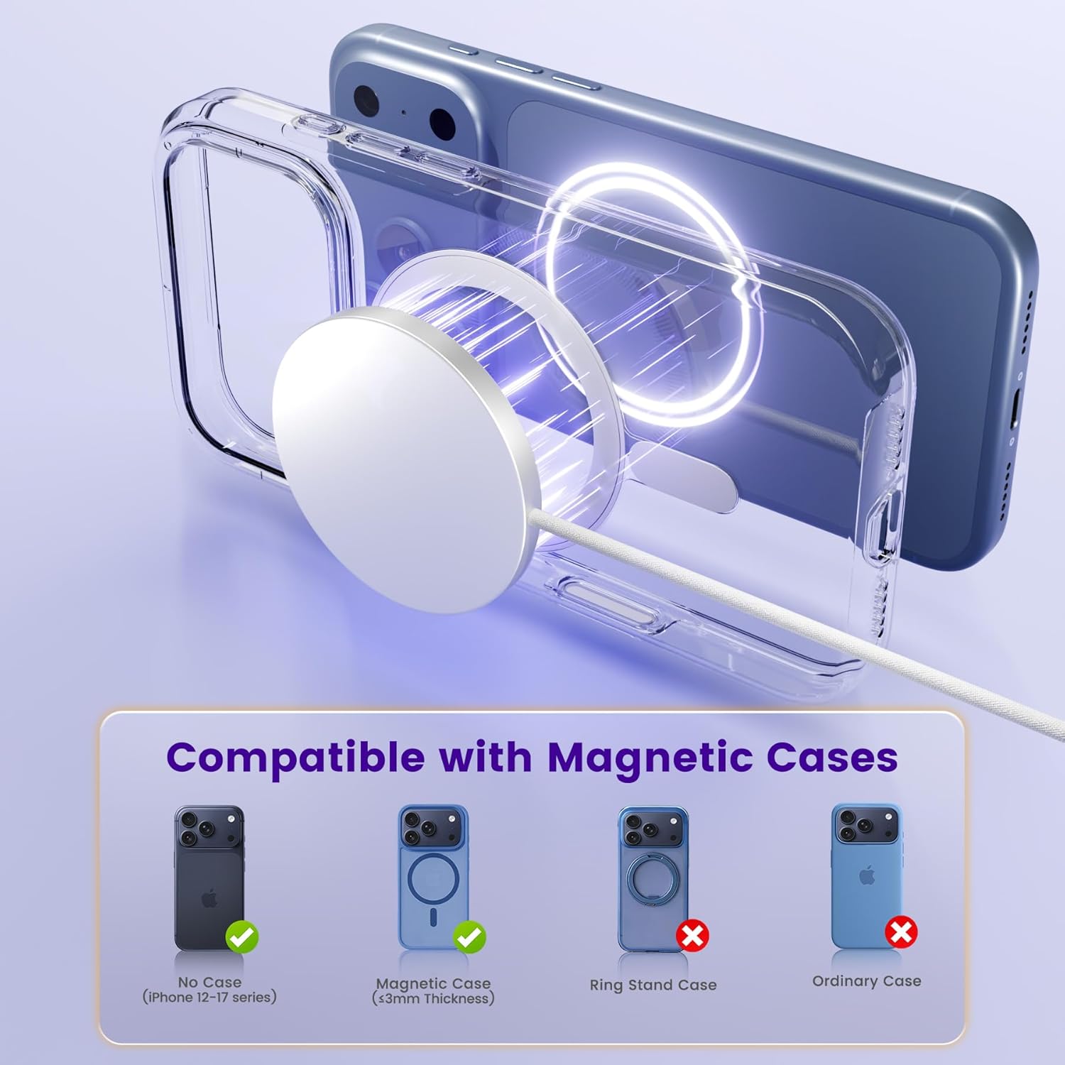 MagSafe 25W Wireless Charger for Apple Magnetic Fast Charging Pad | Compatible for iPhone 17 17e 16 16e 15 14 13 12