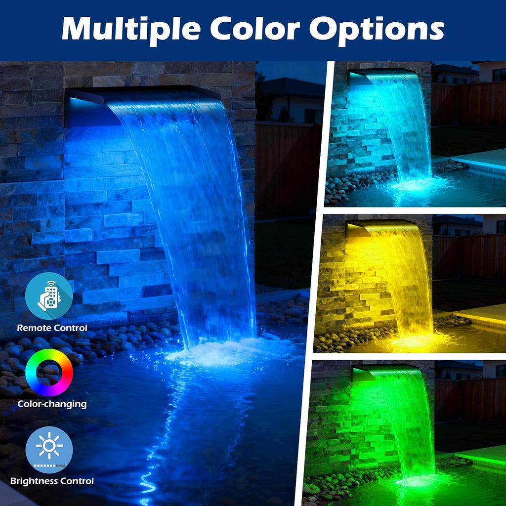 4-Stage Filtration Pond Waterfall Kit with 8-inch Stainless Steel Spillway