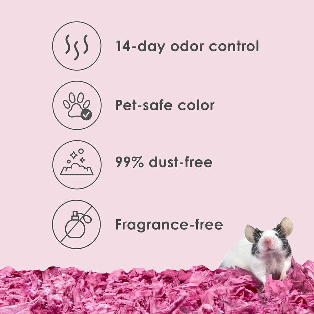Clean & Cozy Colors, Small Animal Bedding with Extreme Odor Control, Plum, 49.2 Liters