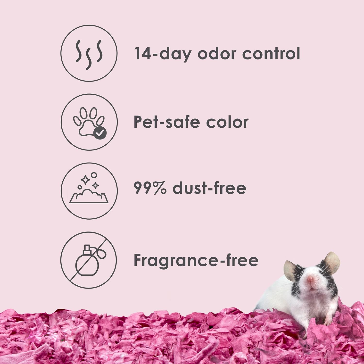 Clean & Cozy Colors, Small Animal Bedding with Extreme Odor Control, Plum, 49.2 Liters