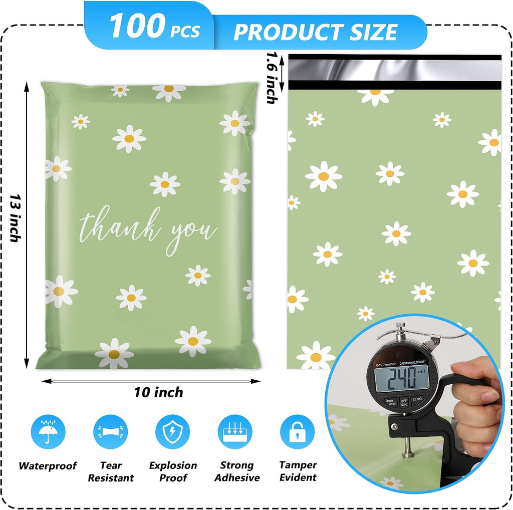 Thank You Poly Mailer 10x13 Inch 100 Pcs | Strong Adhesive Sealing, Waterproof, and Tear-resistant Shipping Bags for