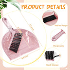 18 Pack Mini Dustpan Brush Set Small Broom Set Bulk,Pink