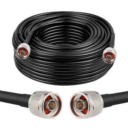 KMR240 N Cable - 75FT Ultra Low Loss N Male to N Male Cable Pure Copper 50 ohm for Antenna,WiFi Router,Signal