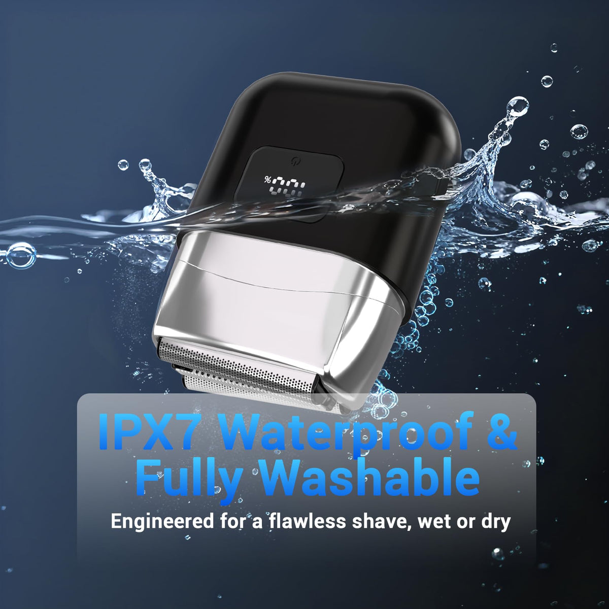 Electric Foil Shavers for Men: IPX7 Waterproof, 2-Speed Modes