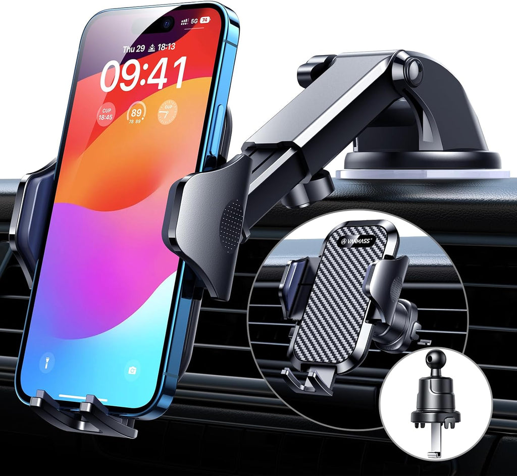 Car Phone Holder 2026 Ultimate Military-Grade Strongest Suction & Clip Windshield Dashboard【Newest Best Strongest】
