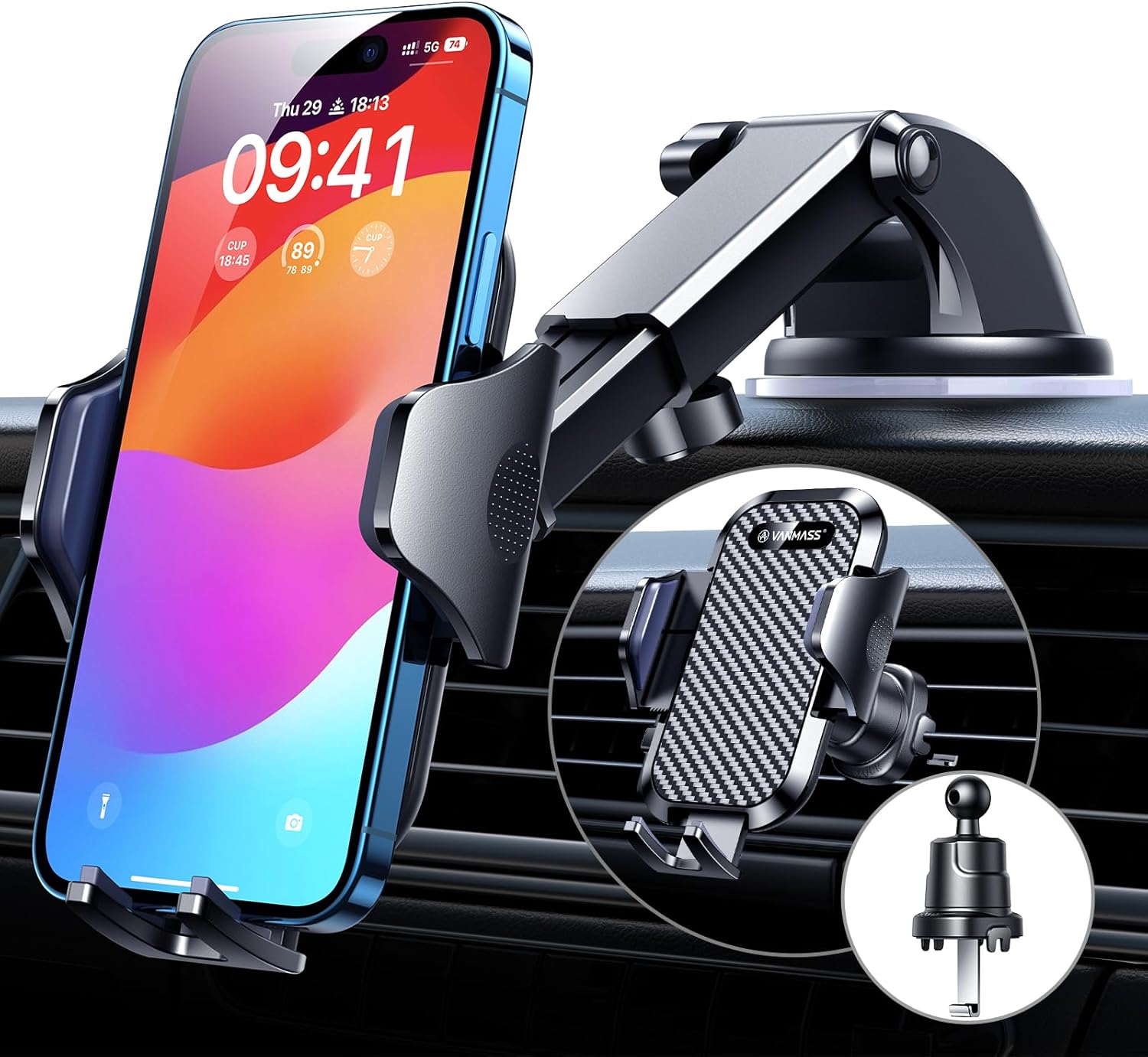 Car Phone Holder 2026 Ultimate Military-Grade Strongest Suction & Clip Windshield Dashboard【Newest Best Strongest】