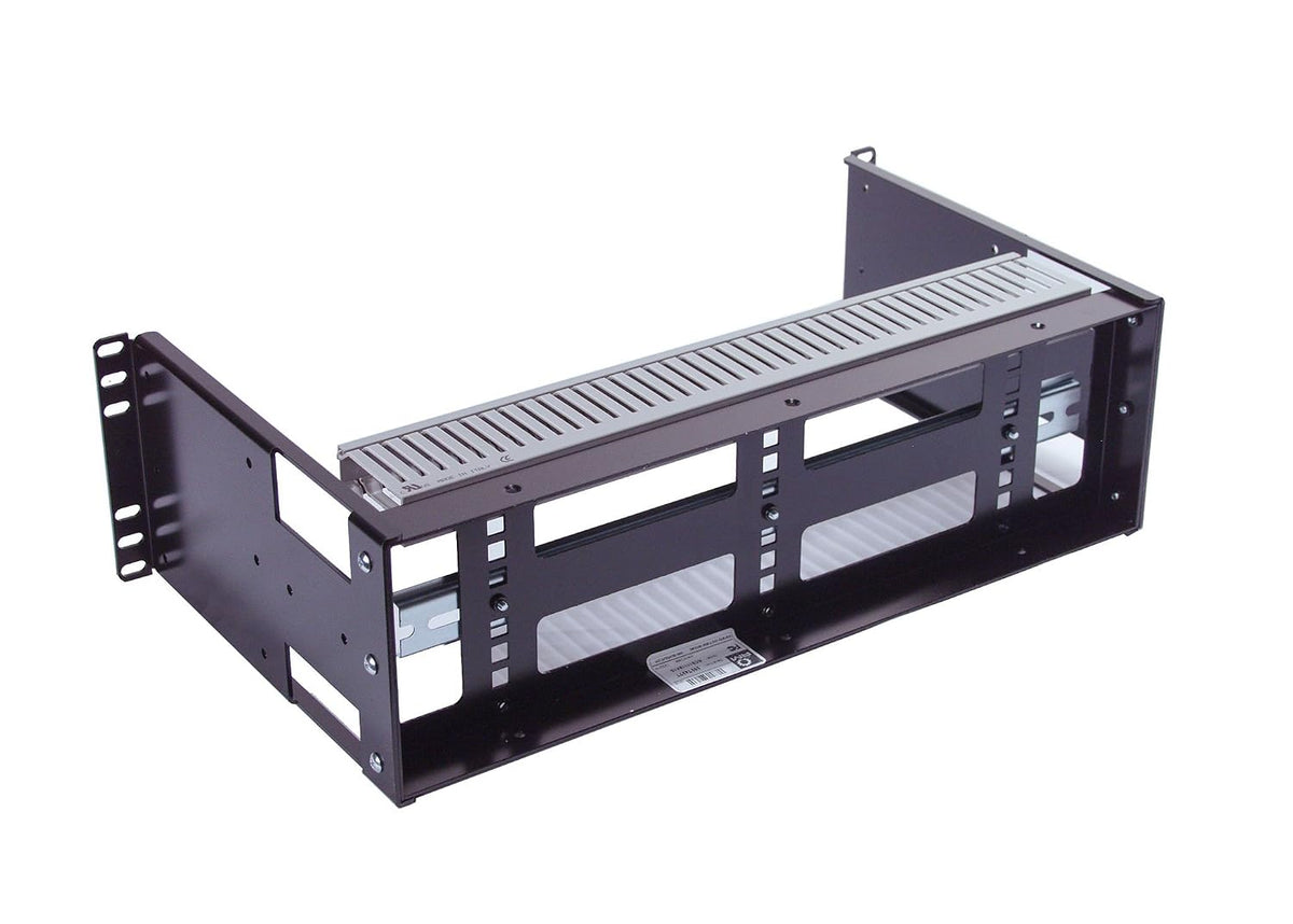 RCB1111BK15 3U Rackmount Adjustable Depth DIN Rail Panel for Industrial Standard 19 inch 2-Post Relay Rack or 4-Post Server Rack