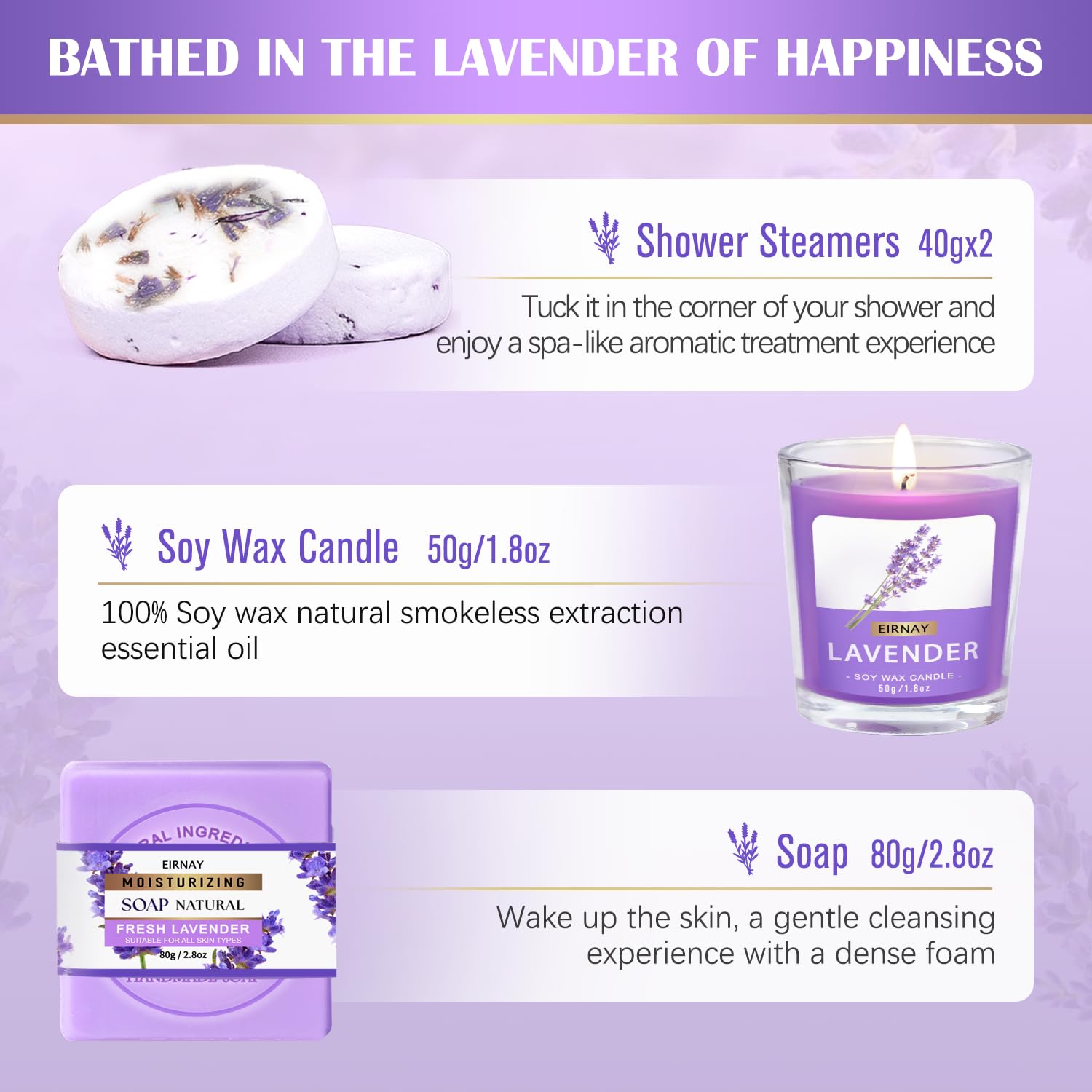 Gift for Women, Spa Gift Baskets for Women - 17pcs Lavender Sets with Body Lotion, Bubble Bath, Relaxing Bath Sets