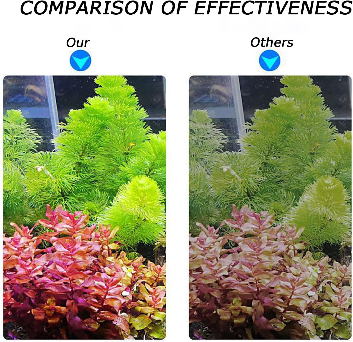 LED Aquarium Light Full Spectrum Clip Fish Tank Light Plants Light 360° Adjustable 2 Light Bar Super-Bright 6W