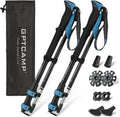 Aluminum Collapsible Trekking Poles with EVA Grips | Adjustable Hiking Poles, Ultralight Travel,Quick Locks