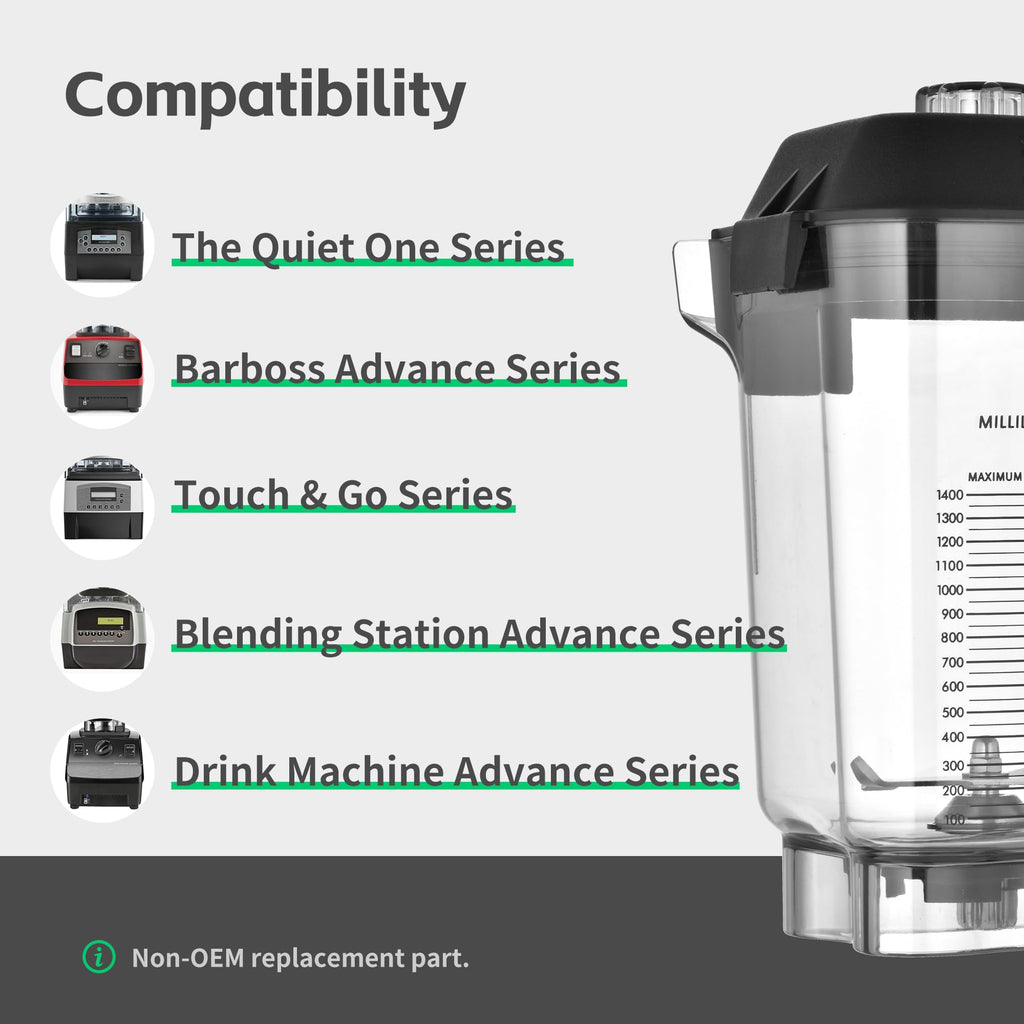 48oz Blender Pitcher Compatible with Quiet One Advance Series
