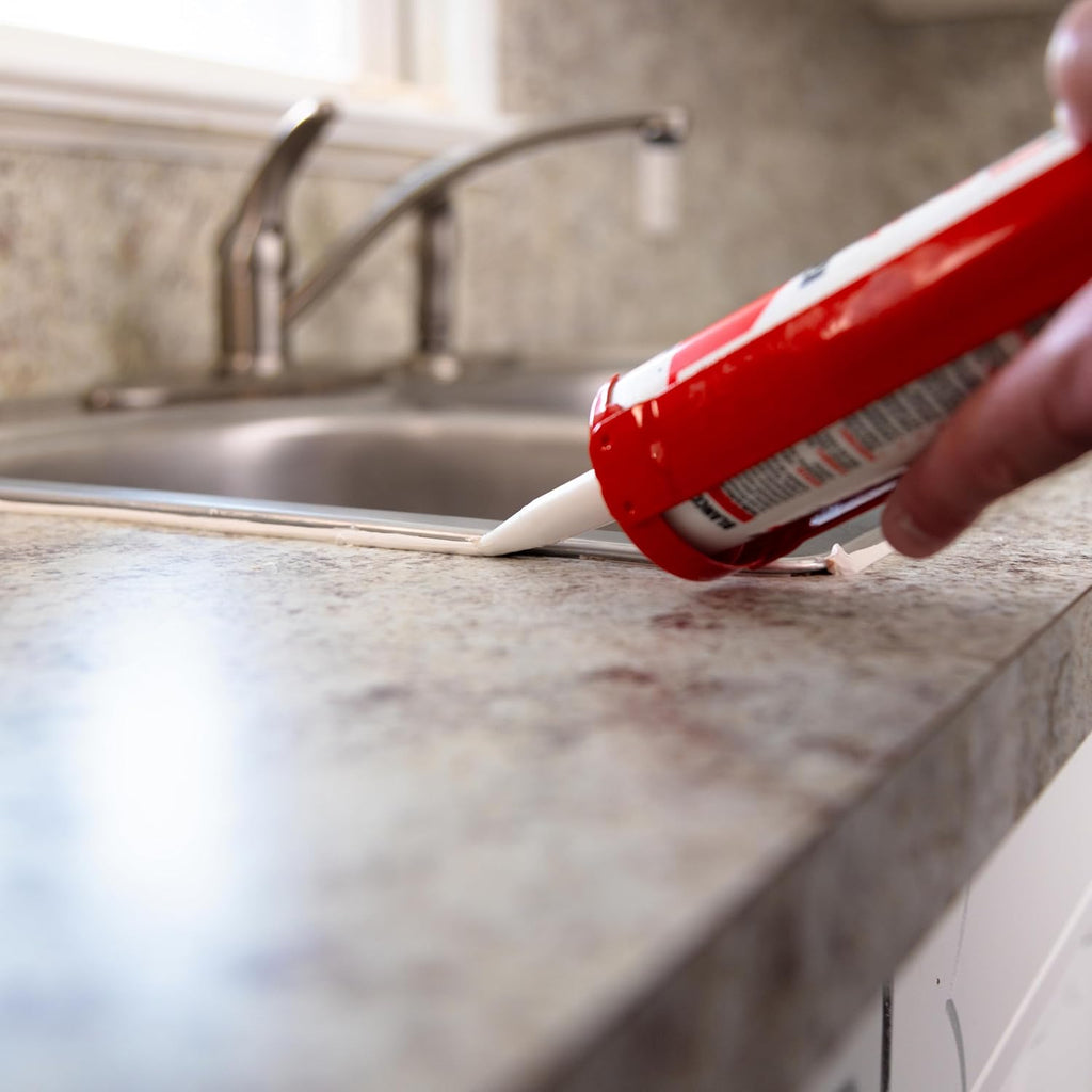 0408 Silicone Acrylic Caulk & Sealant, 100% Waterproof, Paintable, Clear Caulking for Kitchen, Bathroom, Window, With