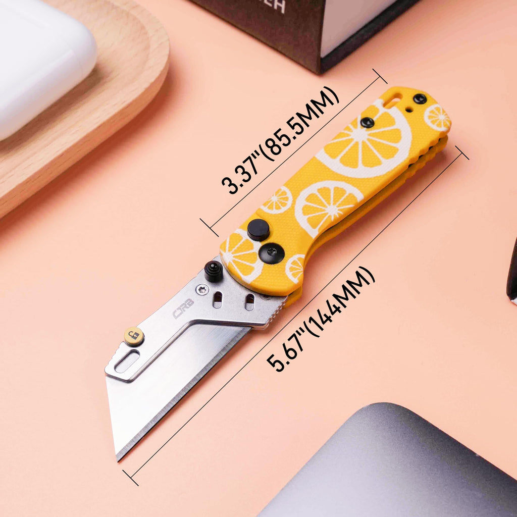 CJRB Boxer Folding Utility Knife Box Cutter with 10PCS Razor Blades