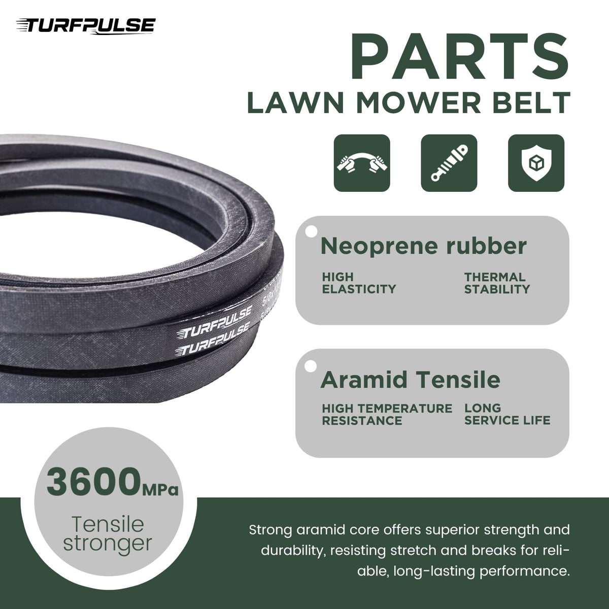 Lawn Mower Drive Belt Replace TCU26349 for John Deere, 1/2" x 68 1/2"