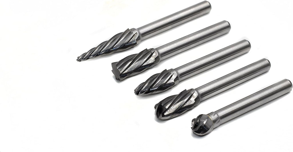 5pcs 1/4"(6.35mm) Shank Carbide Burrs for Aluminum