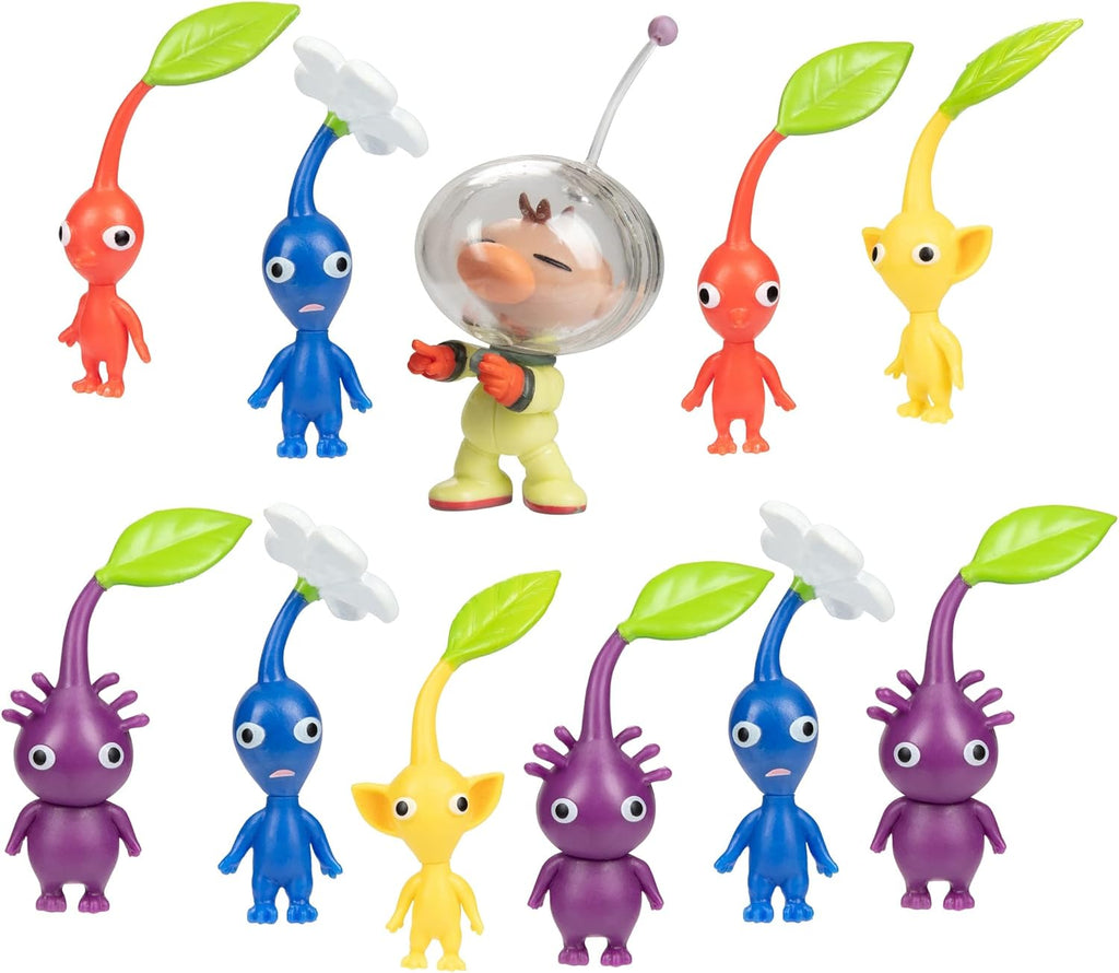 Nintendo Captain Olimar & Pikmin Action Figures Set – Includes 11 Highly Detailed Figurines - Pikmin Come in Colors