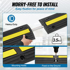 VEVOR 4 Pack Cable Protector Ramp 3.28 ft 1 Channel 18000 lbs/Axle Capacity