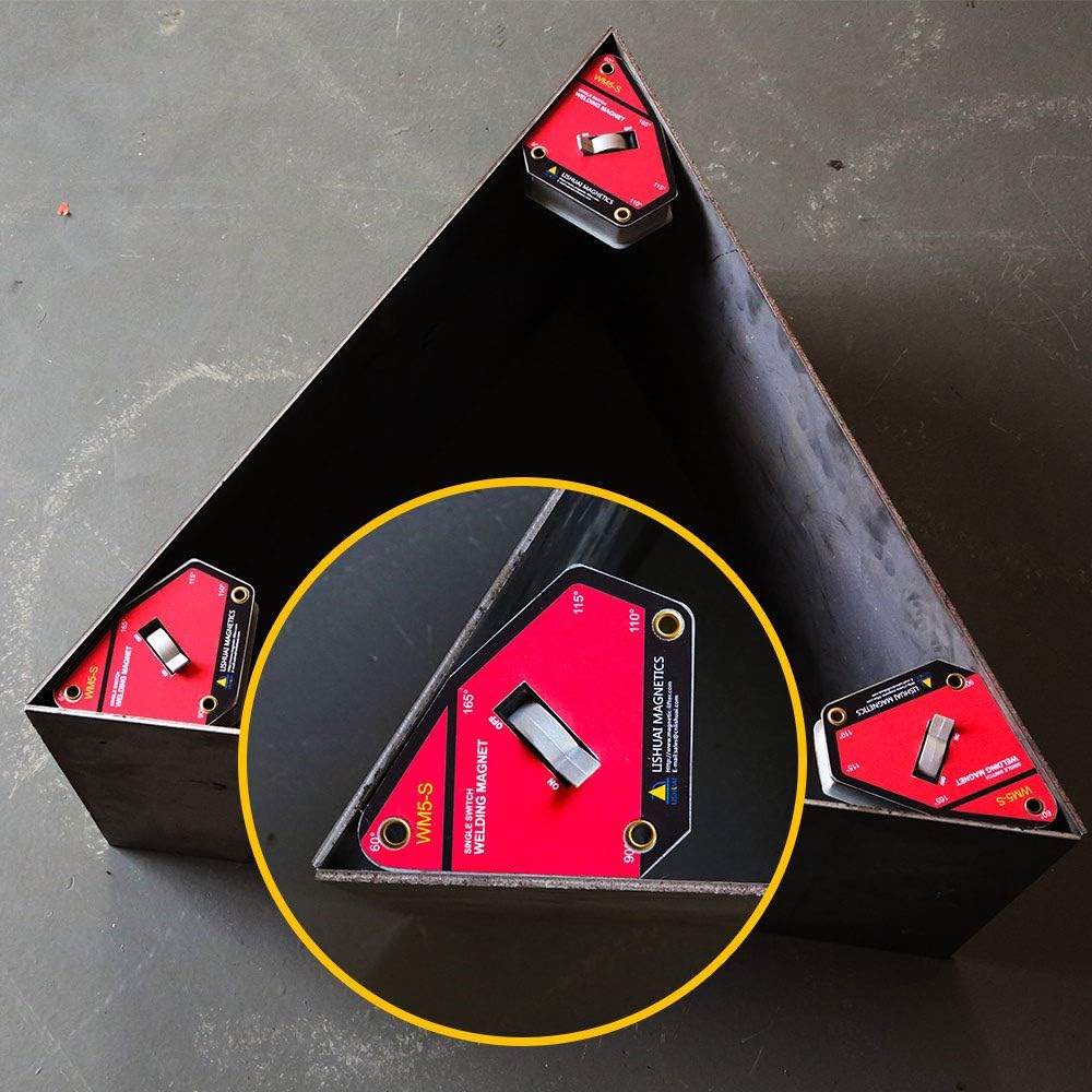 Strong Single Switch Welding Magnet Holder,Neodymium Magnetic Welding Clamp,Magnet Square 45 90 Degree (Multi-Angle)