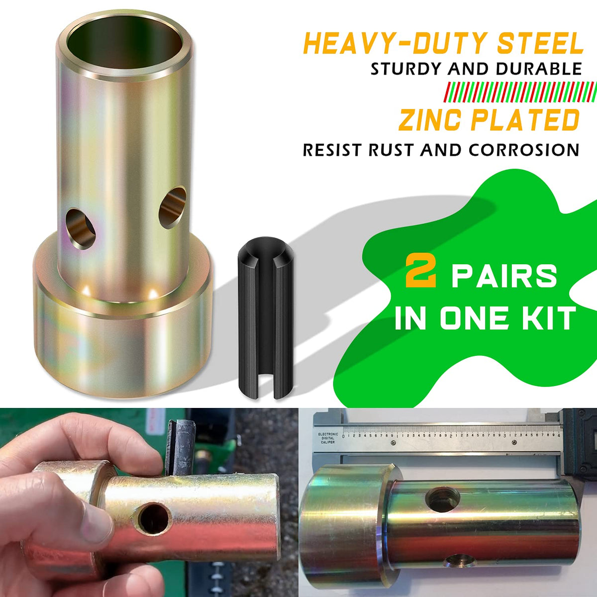 2 Pairs Cat 2 Quick Hitch Bushing Kit for Category II 3 Point Tractor
