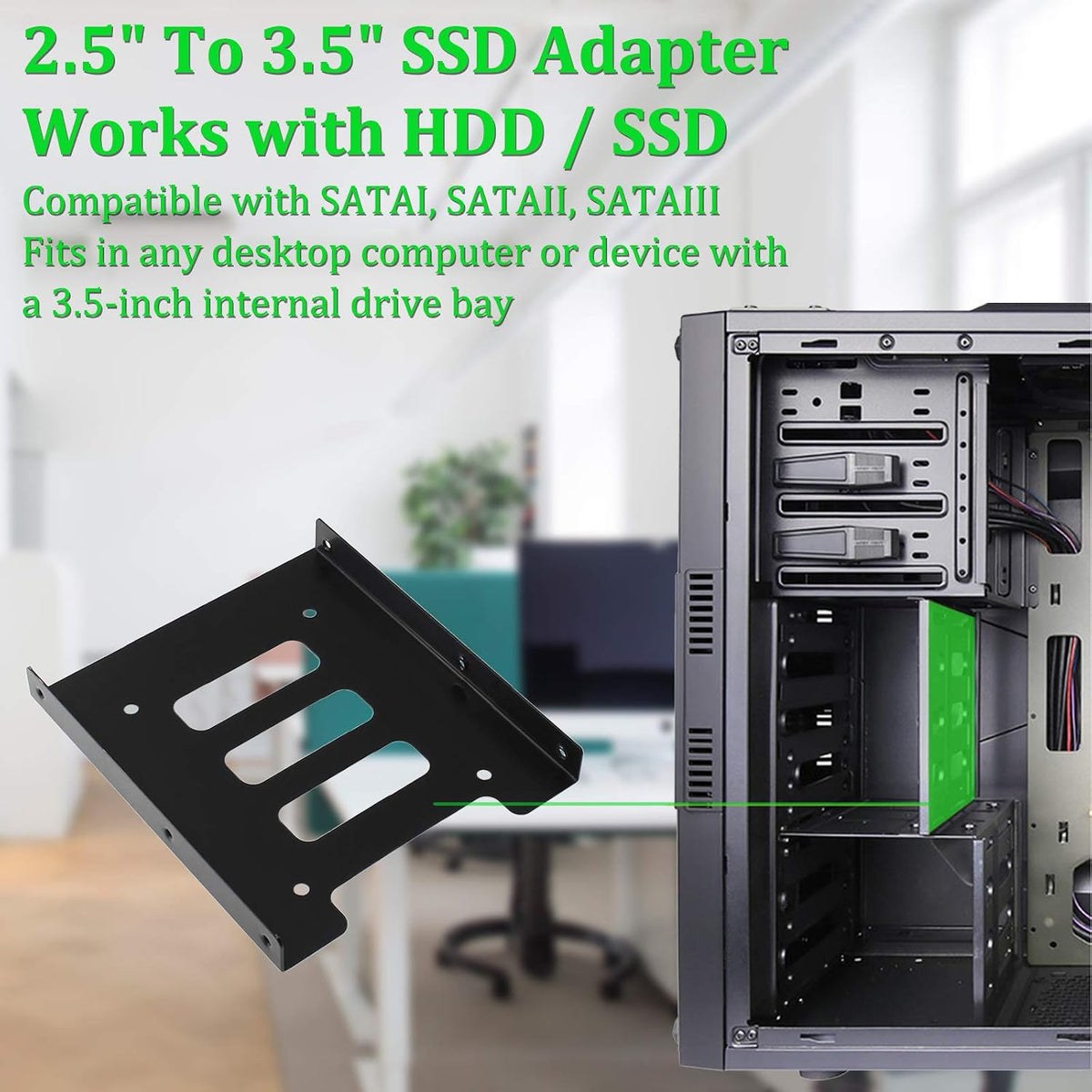 2.5" to 3.5" SSD HDD Mounting Bracket Adapter, 8Pcs