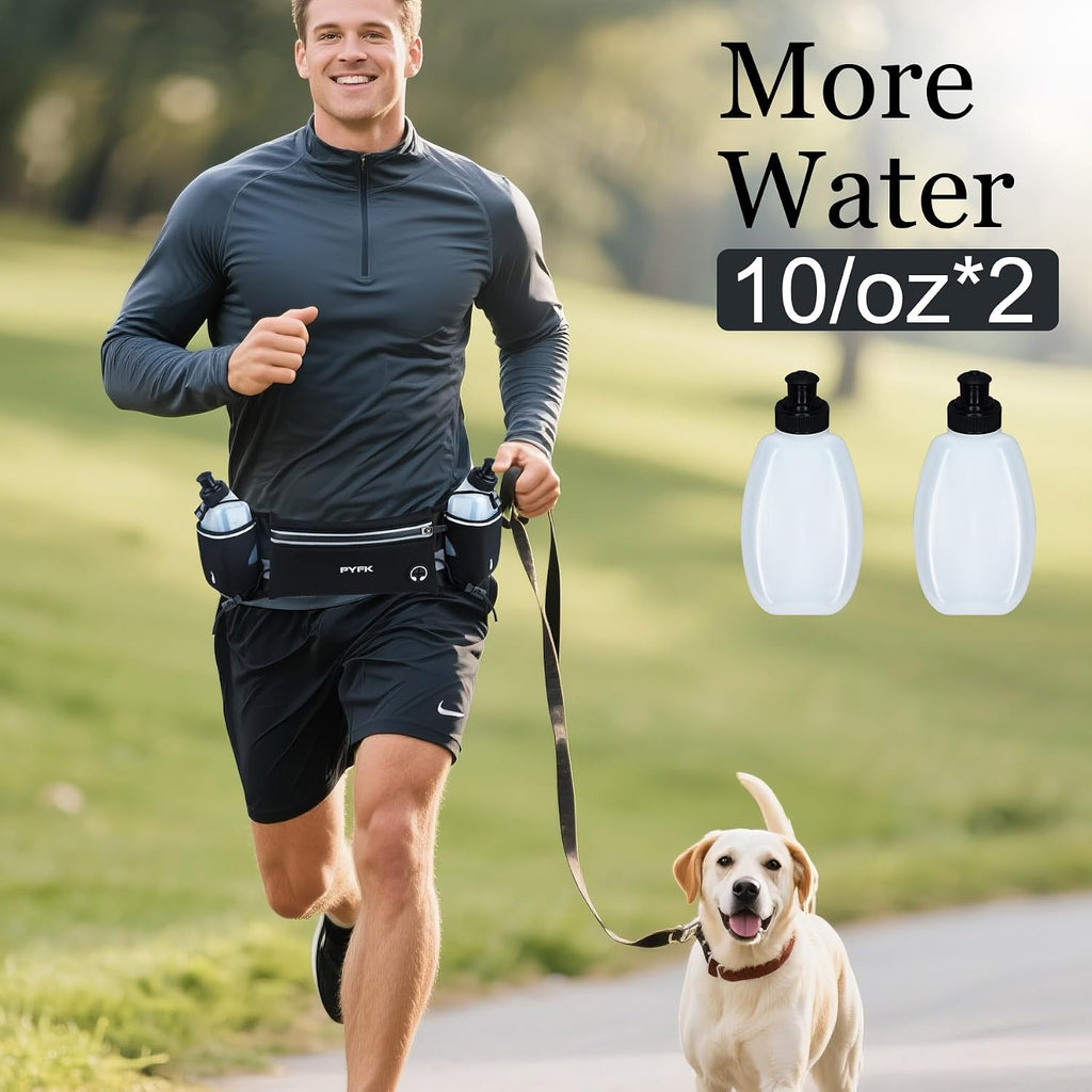 Running Belt with Water Bottles, Hydration Belt for Men and Women, Water Bottle Holder Running Pouch Water Belt