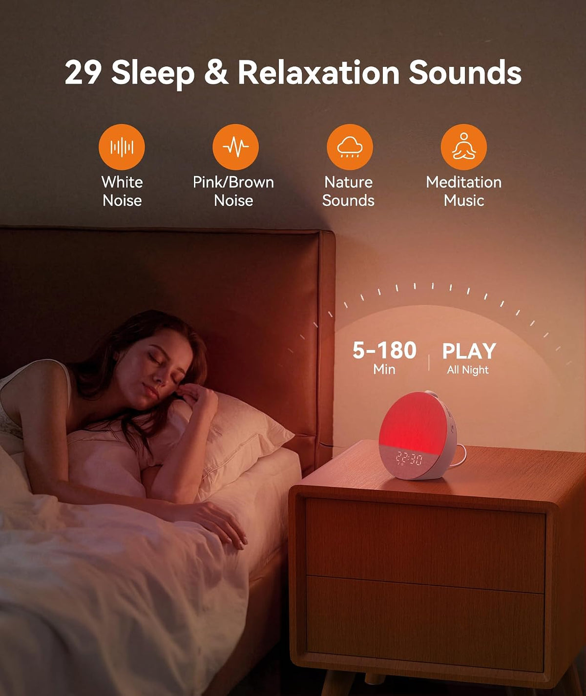 Sunrise 1 Pro, Sunrise Alarm Clock, Sound Machine for Sleep | 29 Sounds, White Noise Machine, Gentle Sunrise Wake-Up
