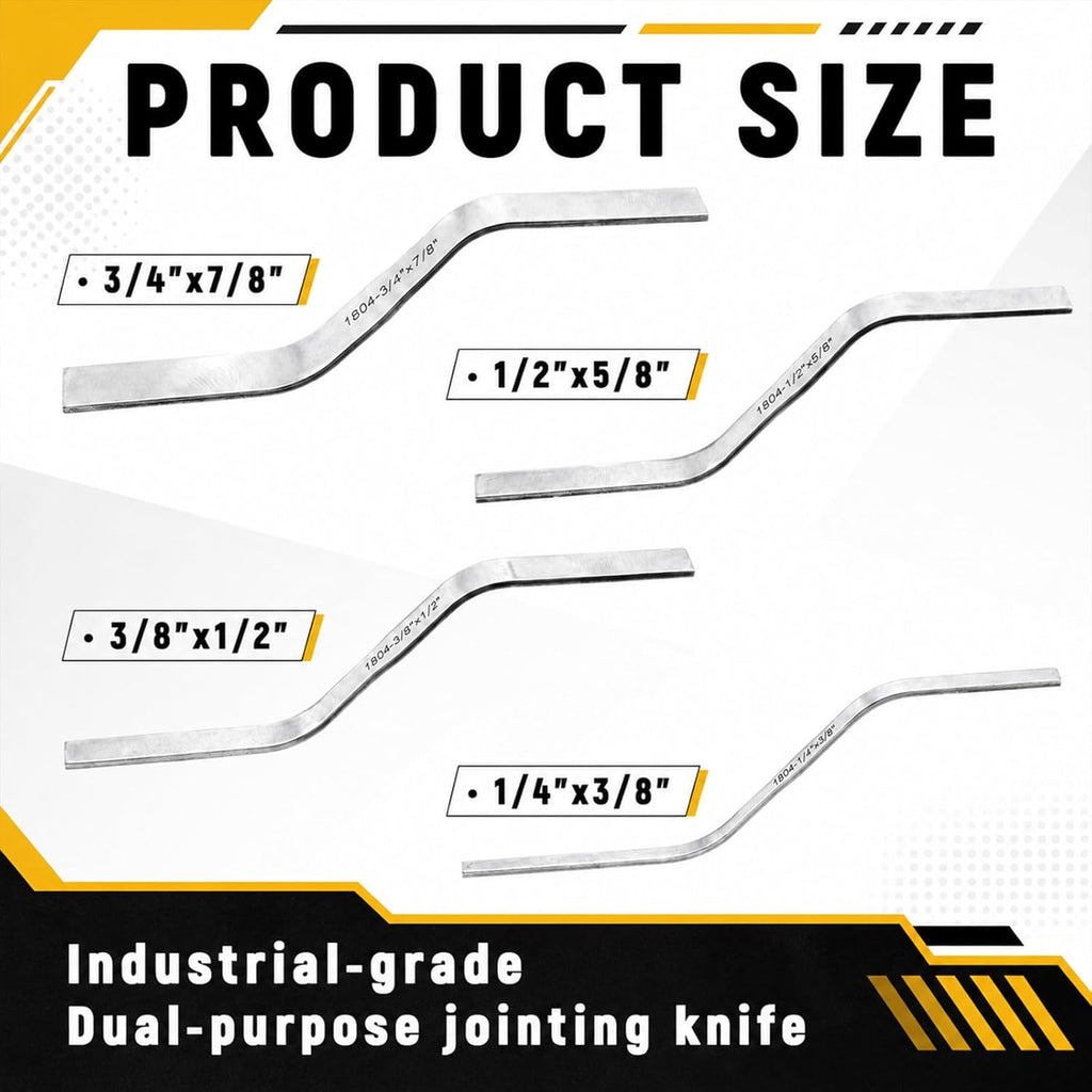 4 Pcs Double Ended Brick Jointer Concrete Jointer Tuck Pointing Tools with 4 Sizes 3/8" x 1/4" 3/8" x 1/2" 5/8" x