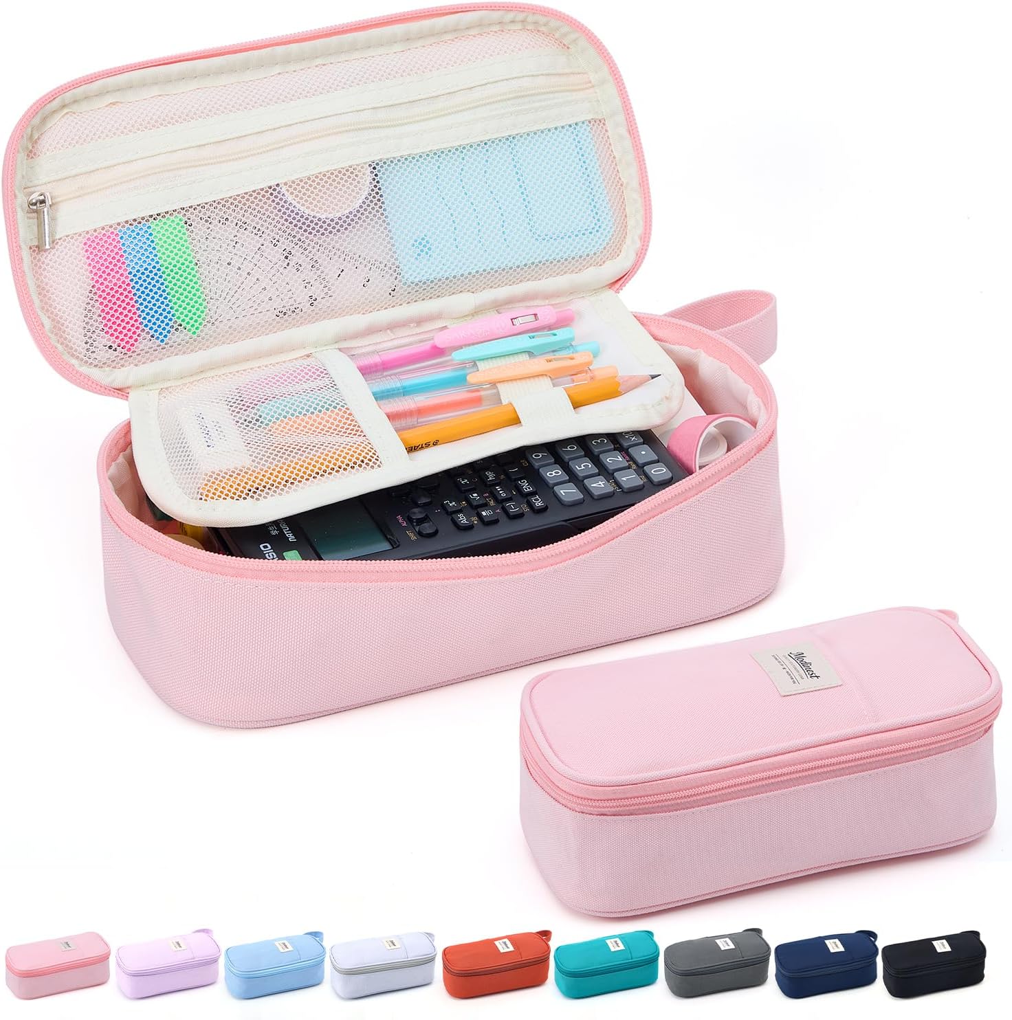 Pencil Case Pouch, Large Capacity Pen Bag Organizer, Cute Aesthetic Pencil Box for Girls Boys Kids, Back to School