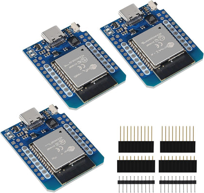 Type-C D1 Mini NodeMCU ESP32 WLAN WiFi Bluetooth IoT Development Board 5V Compatible for Arduino (3pcs Type-C)