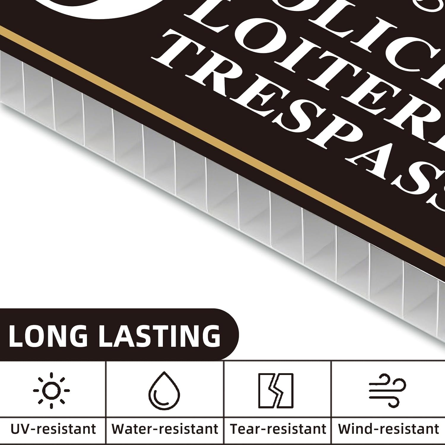 Private Property No Soliciting Sign for House, No Soliciting Yard Sign, 2-Pack 14"x7" Double-Sided H-Stake Metal