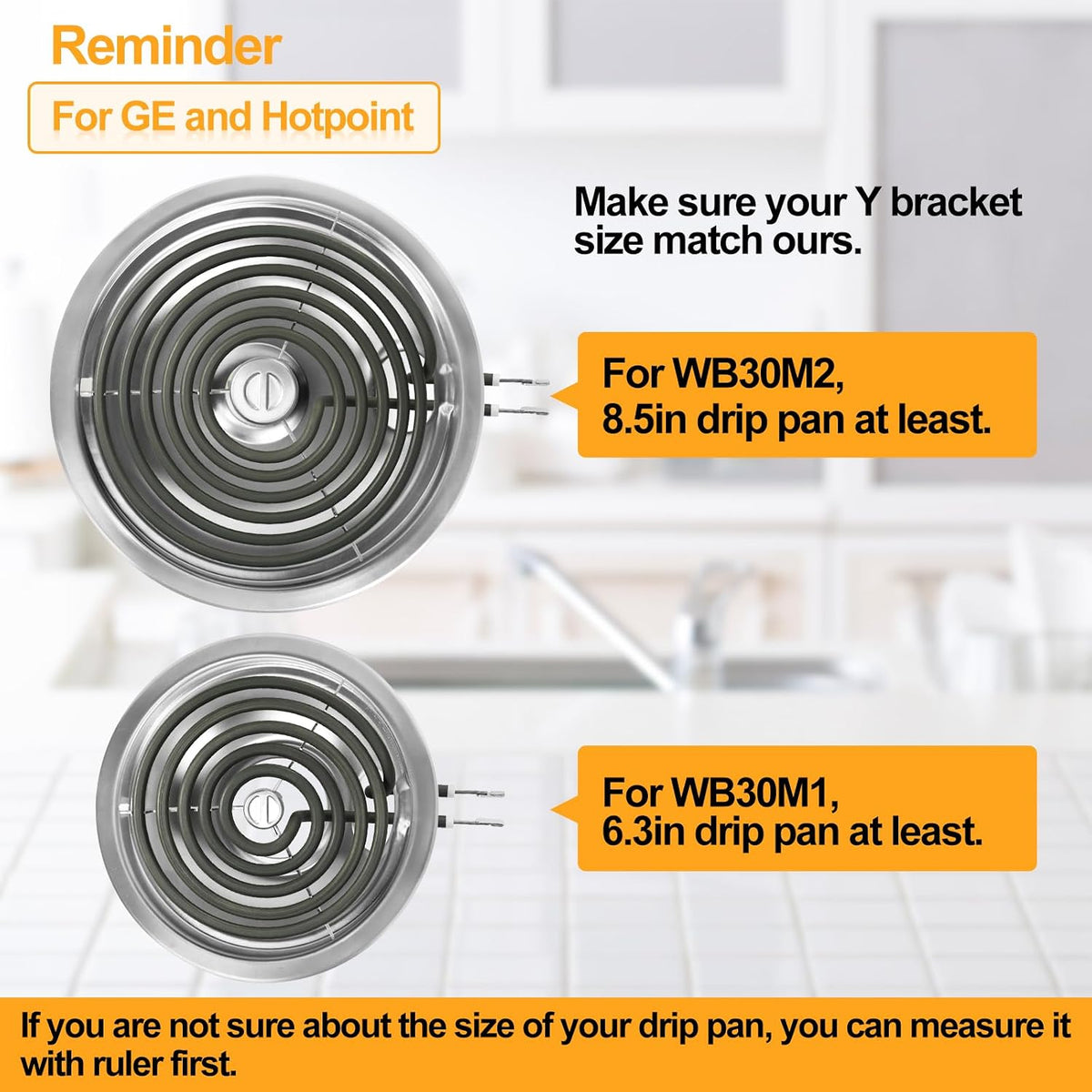 LXun Upgraded WB30M1 WB30M2 Stove Burner Element Replacement for GE Hotpoint Electric Range Burner Element Replacement Range GE Stove Burner Replacement Stove Top Surface Element Burner Kit(4 Packs)