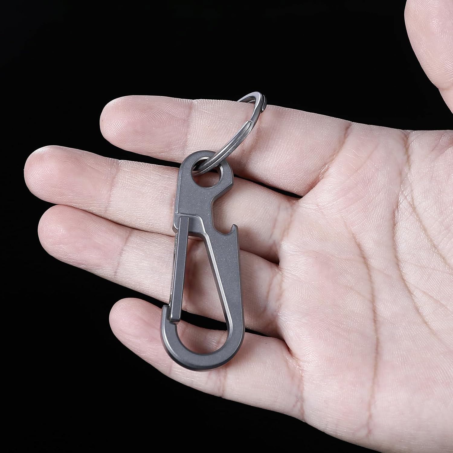 Titanium Keychain Clip, Minimalist Key Ring Organizer with Built-in Bottle Opener, Lightweight Quick Release Key