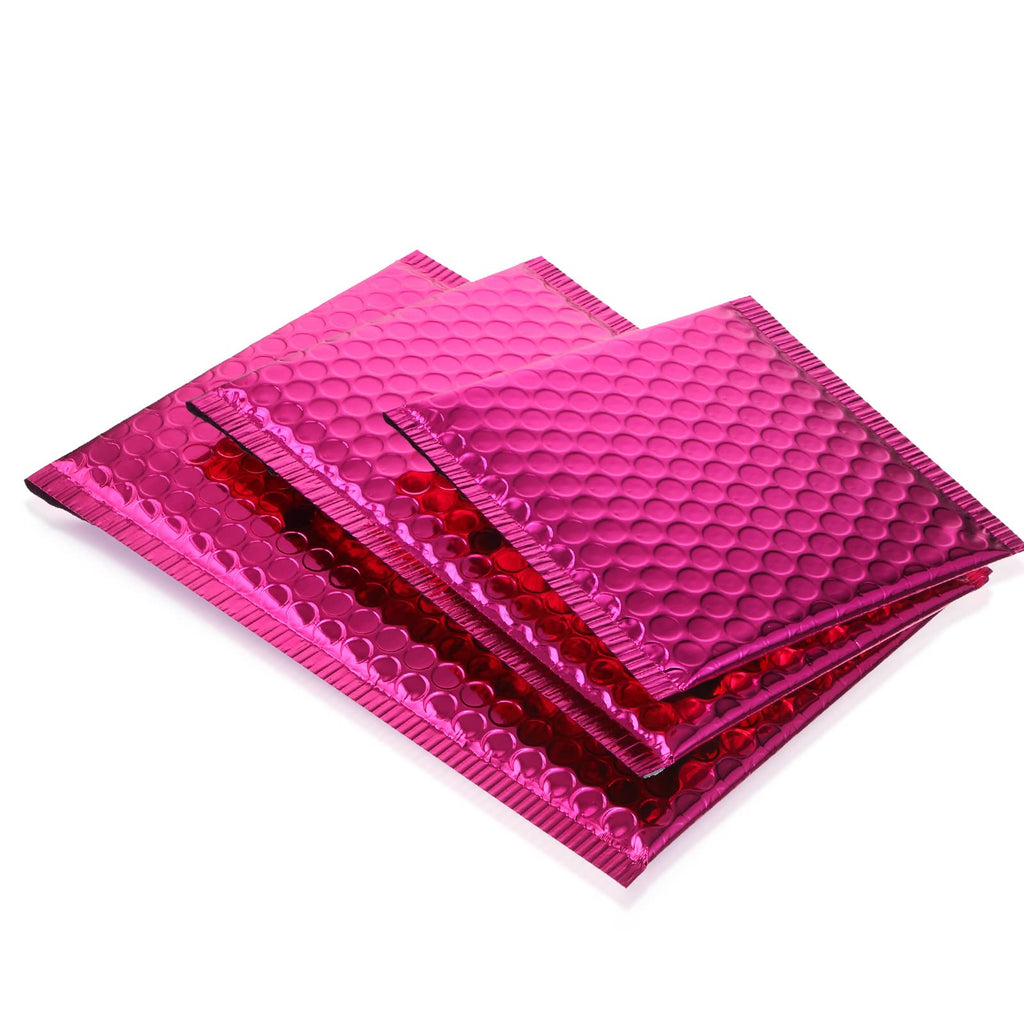 50 Pcs Bubble Mailers 3 Sizes, Bubble Shipping Envelopes, Rose Red