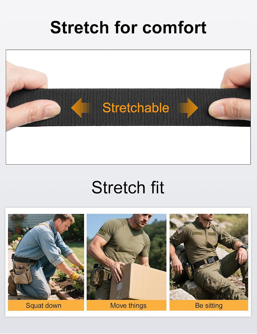 JUKMO Quick Release Tactical Belt, Military Work 1.5" Nylon Web Golf Belt