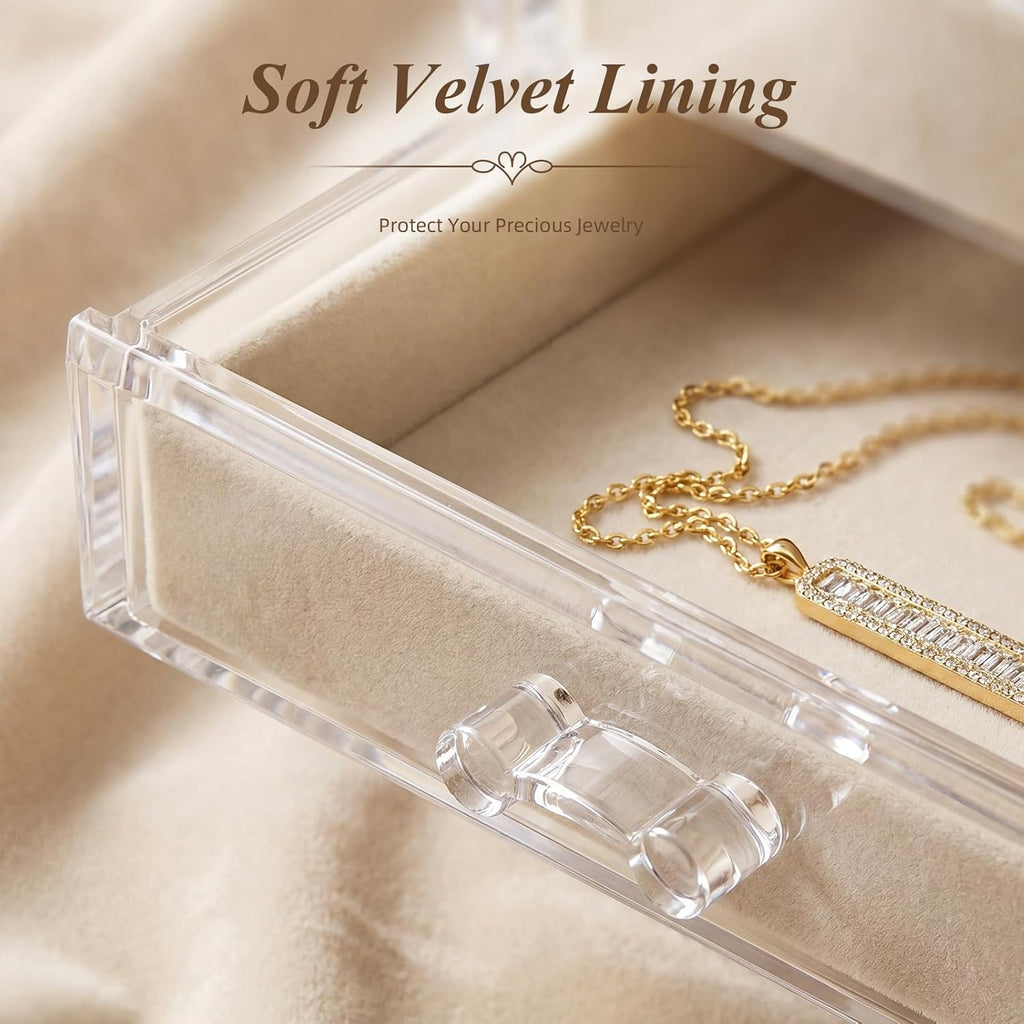 Clear Jewelry Organizer Earring Holder Organizer, Jewelry Box with 6 Drawers Clear Acrylic Stackable Earring Case