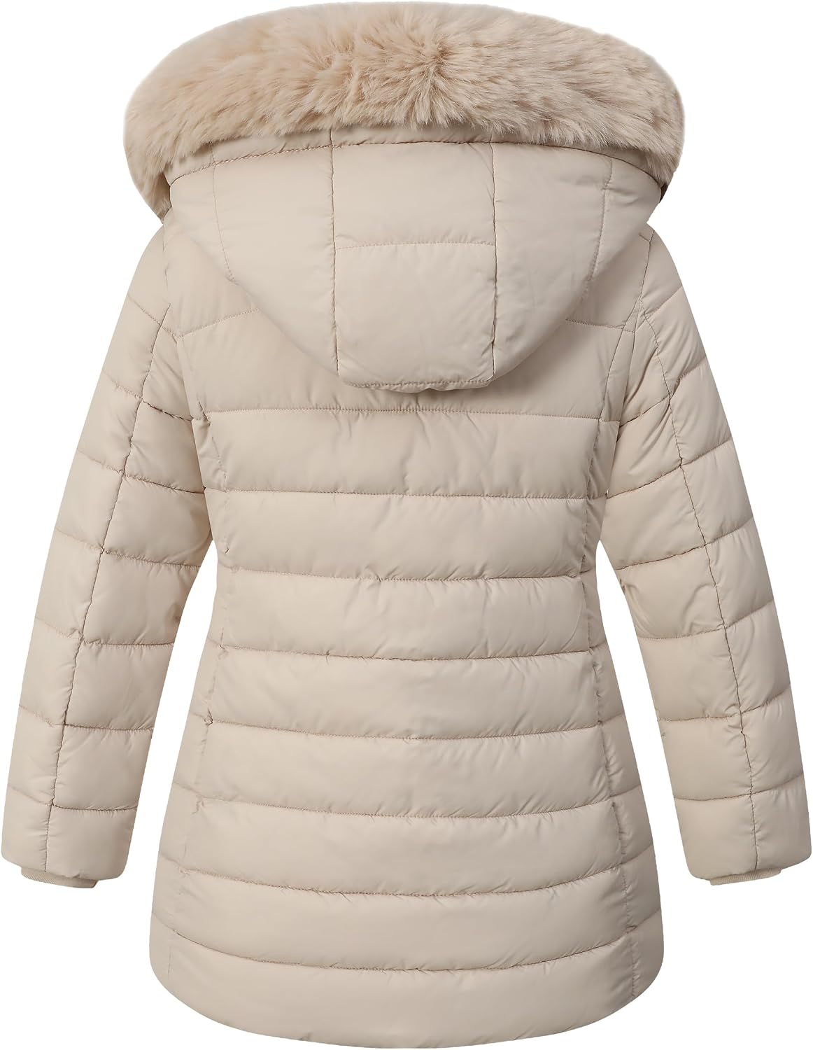 Girls Long Puffer Winter Coat Kid's Removable Hood Parka Jacket | Waterproof Polyester Outer, Soft Fleece Lined